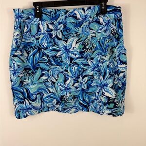 Stella Parker Blue Floral Print Skirt skort